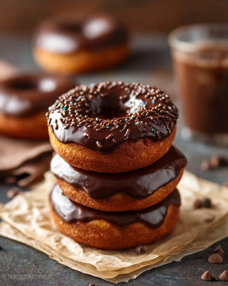Baked Chocolate Glazed Donuts
