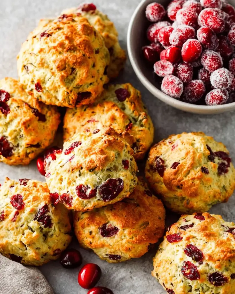 Homemade cranberry scones on a plate, deliciously baked and served warm