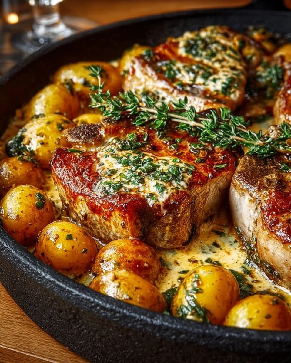 One-Pan Creamy Ranch Pork Chops and Potatoes