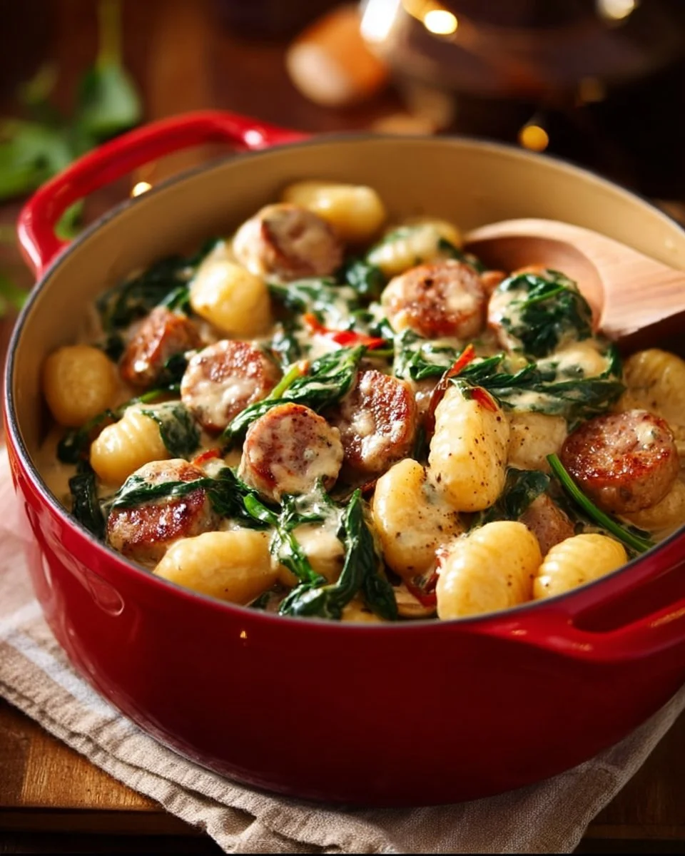 One Pot Creamy Gnocchi with Sausage
