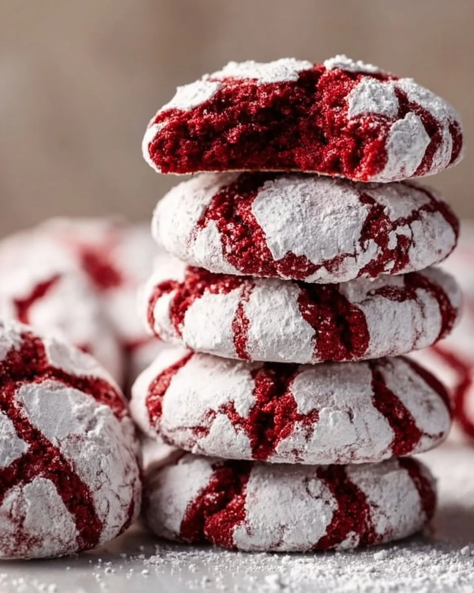 Red Velvet Crinkle Cookies