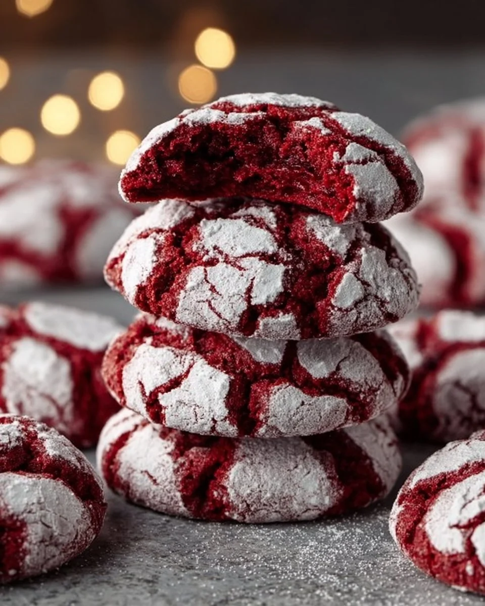 Red Velvet Crinkle Cookies