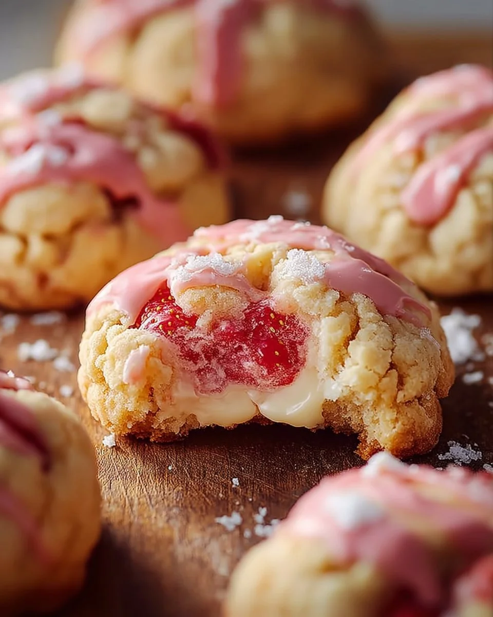Soft Strawberry Cheesecake Cookies - Sweet & Creamy Bites