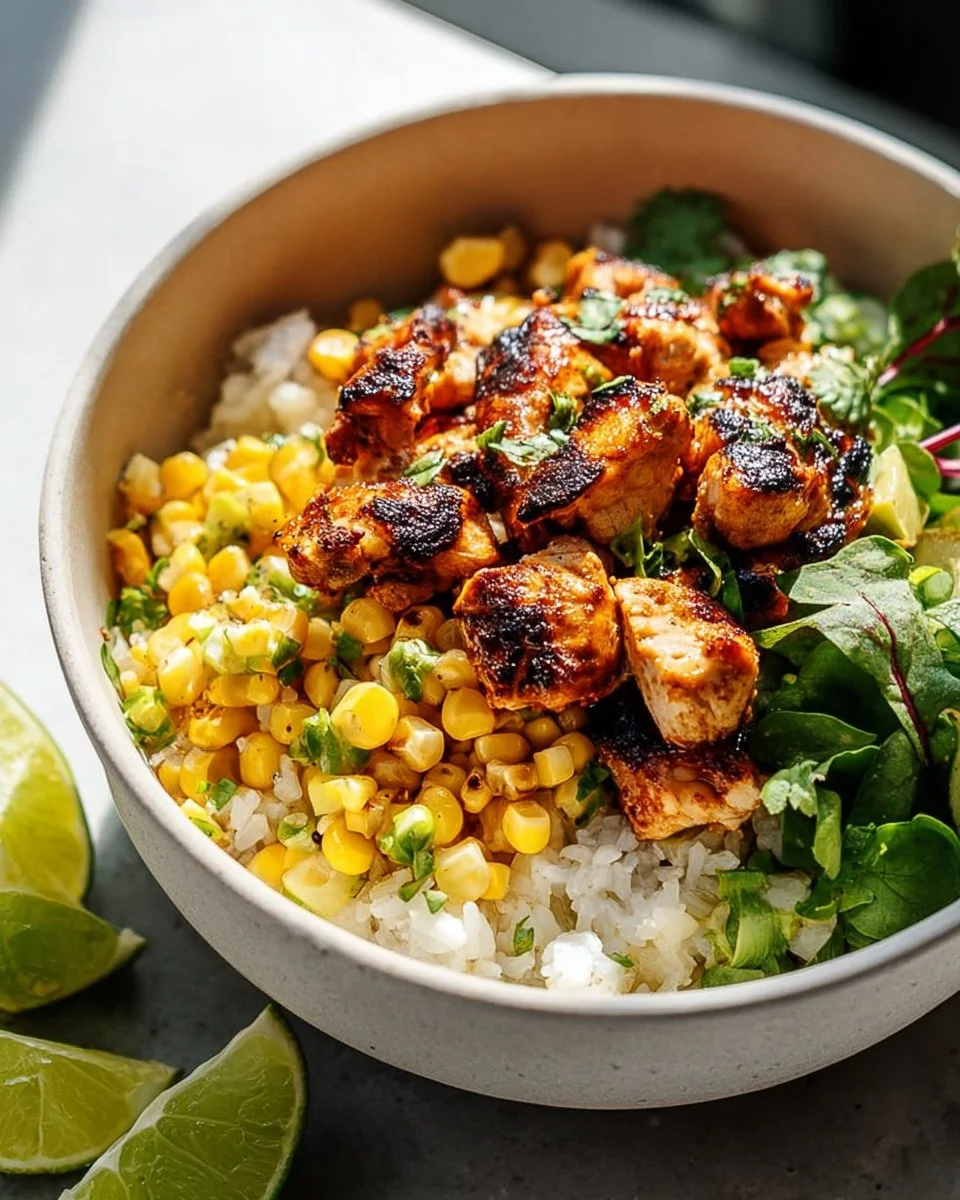 Street Corn Chicken Rice Bowl