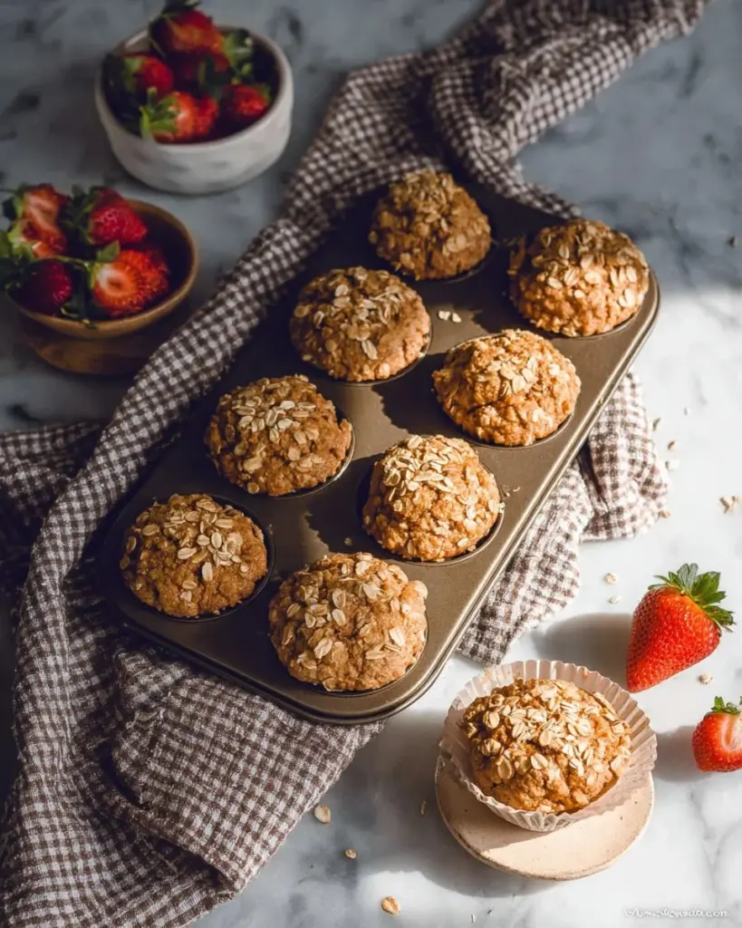 Whole wheat muffins topped with streusel and sprinkled with flaxseed.