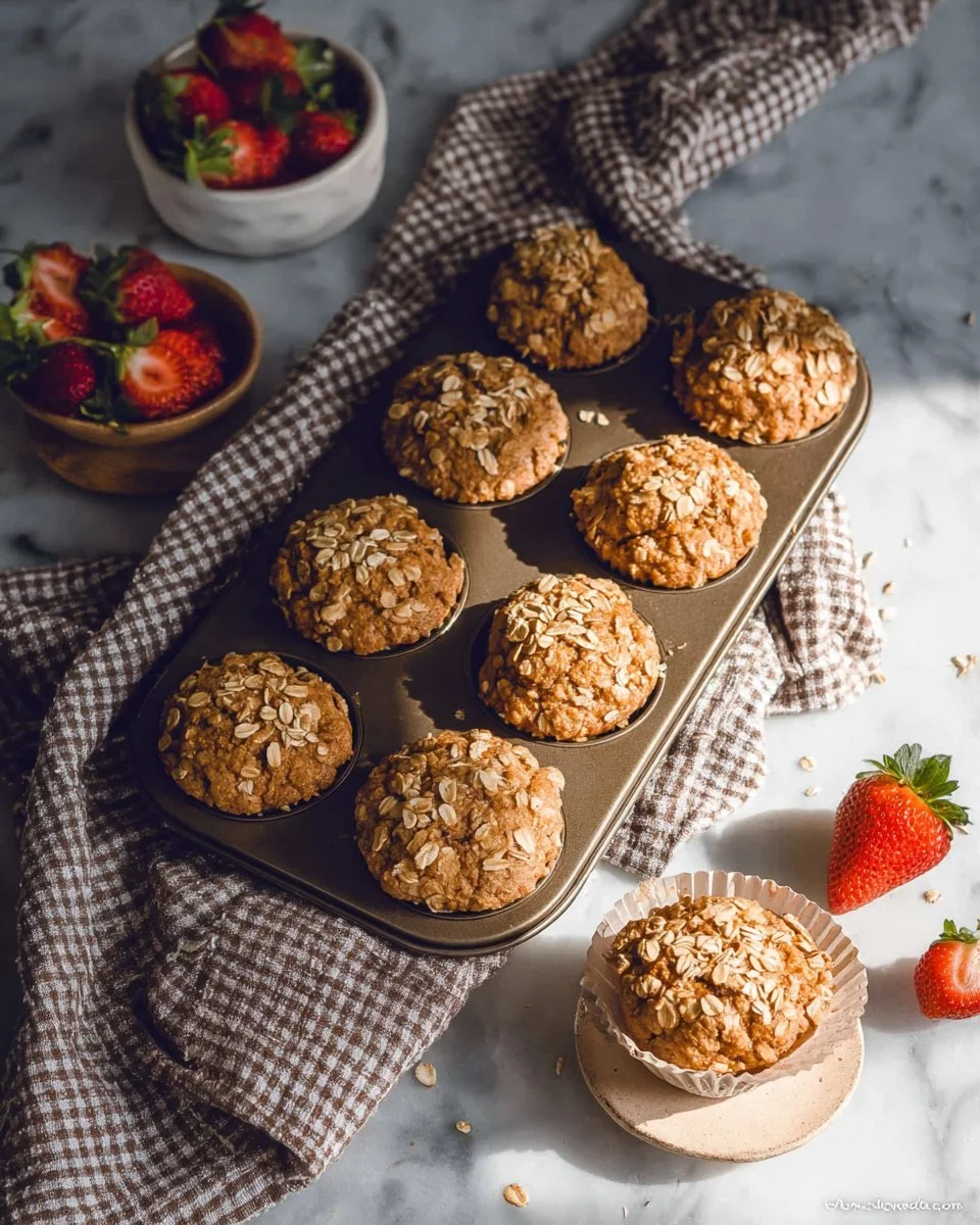 Whole wheat muffins topped with streusel and sprinkled with flaxseed.