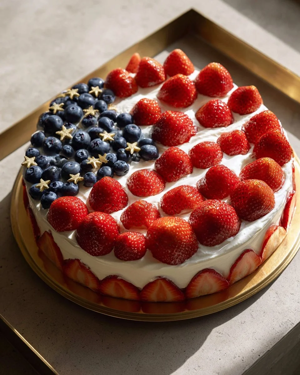 Colorful fruit pizza topped with fresh fruits and creamy frosting on a crust.