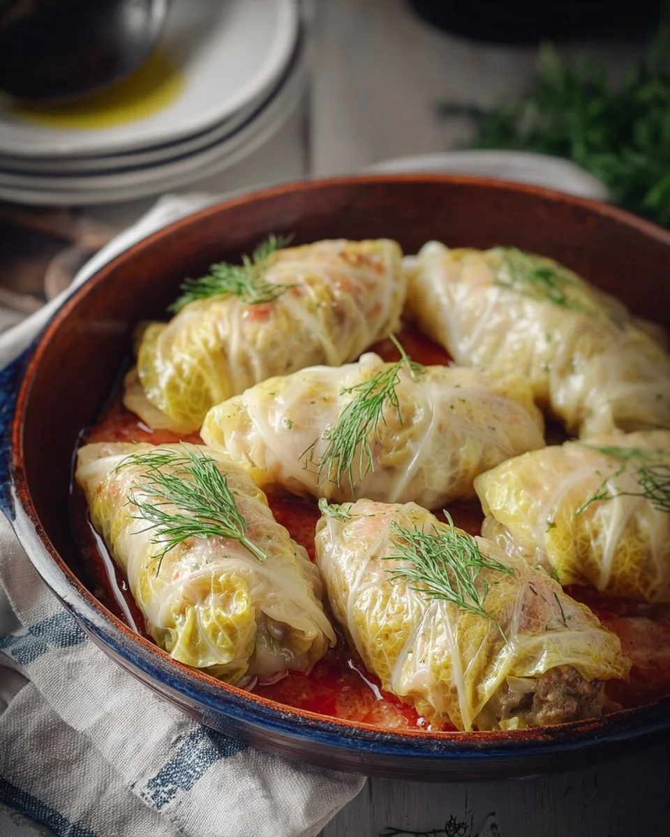 Traditional Greek Stuffed Cabbage Rolls