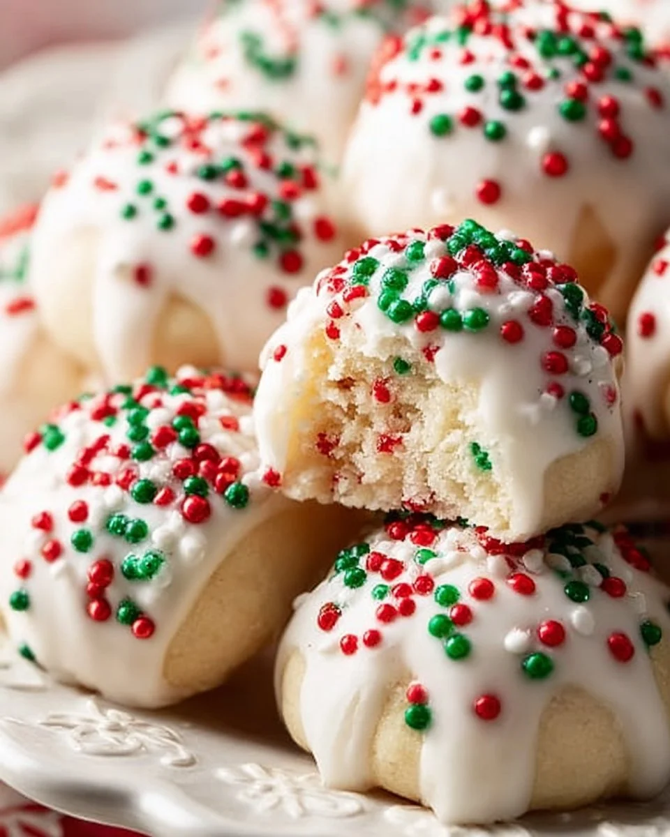A variety of traditional Italian Christmas cookies on a festive table.