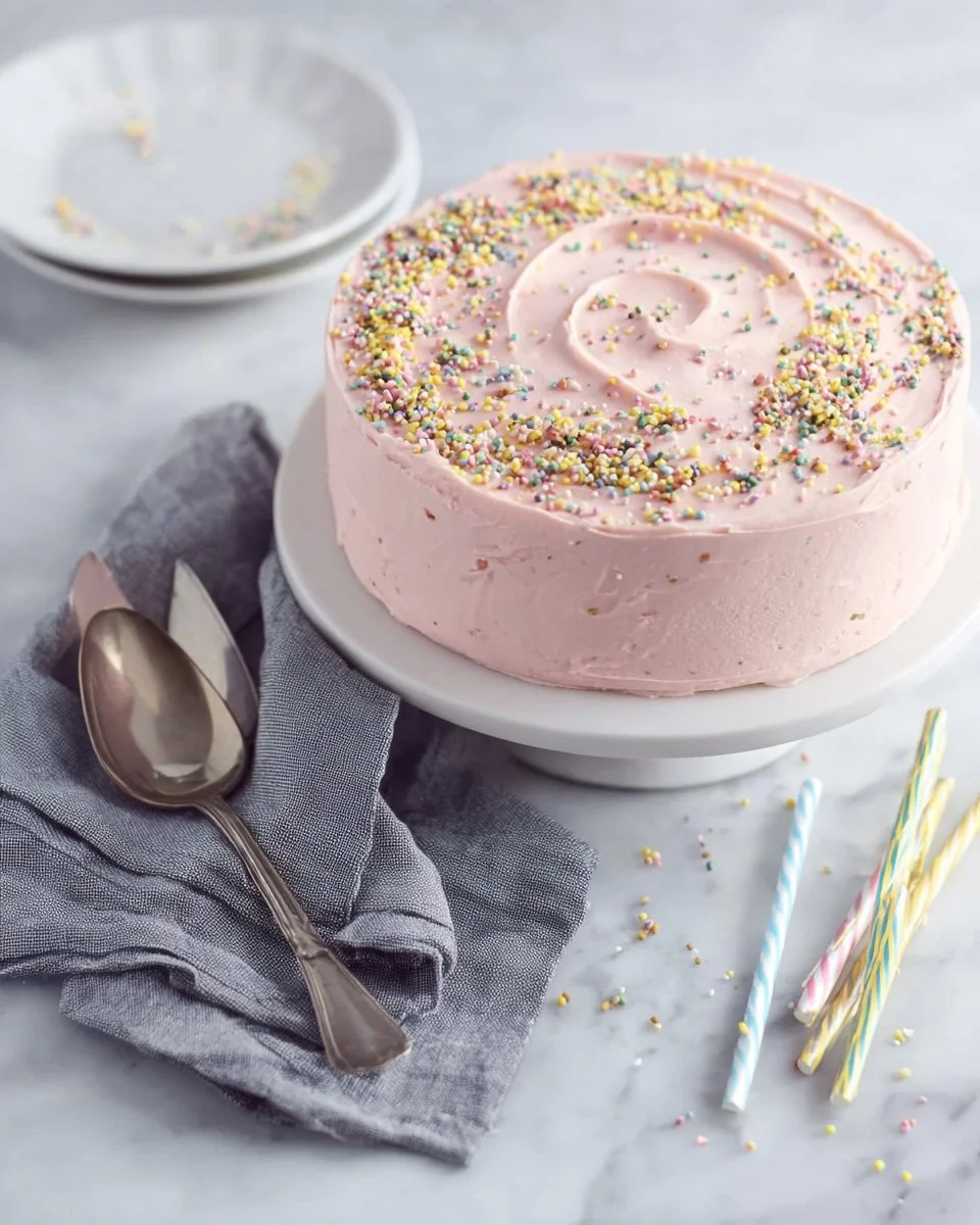 Pink Confetti Birthday Cake