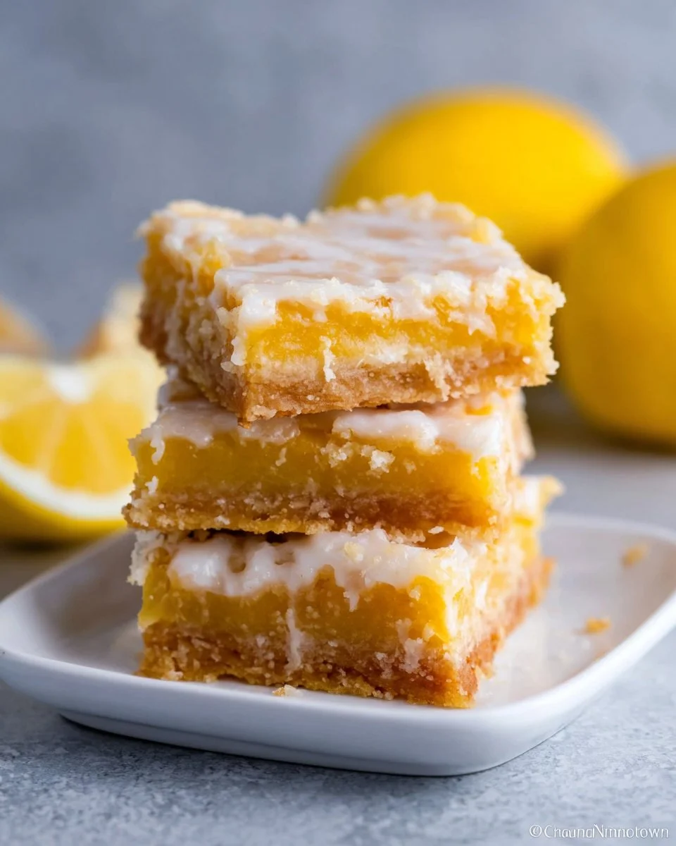 Zesty lemon coconut cubes arranged on a plate, radiating sunshine.