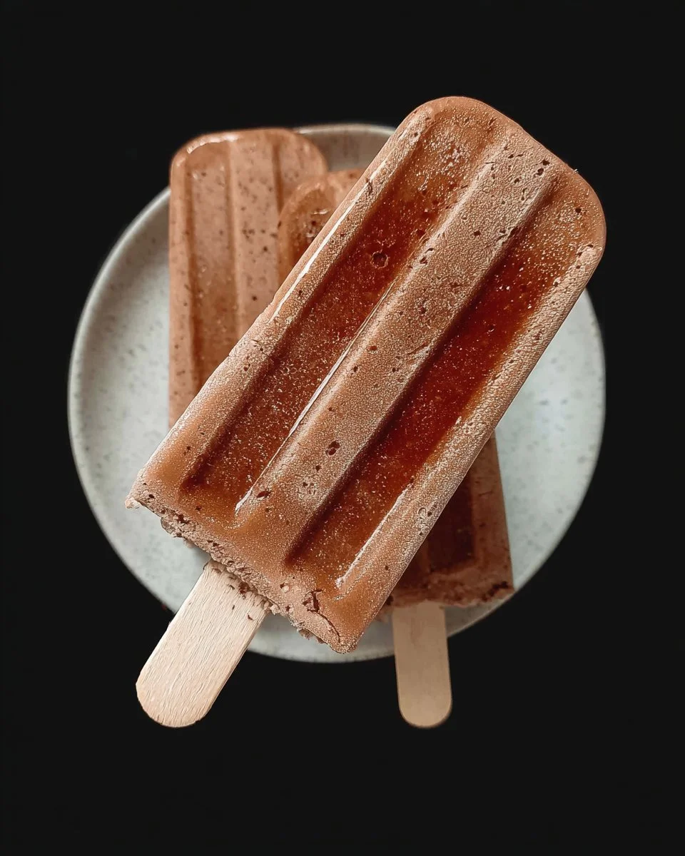 Delicious Fudgesicle ice cream treat on a stick, perfect for summer.
