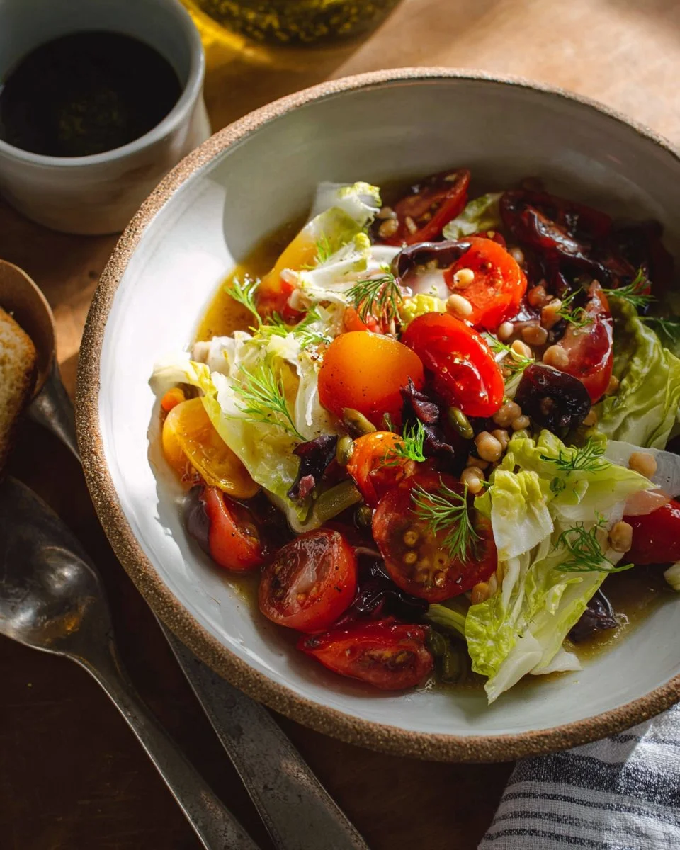Heirloom Tomato and Endive Salad with Olive Bagna Cauda