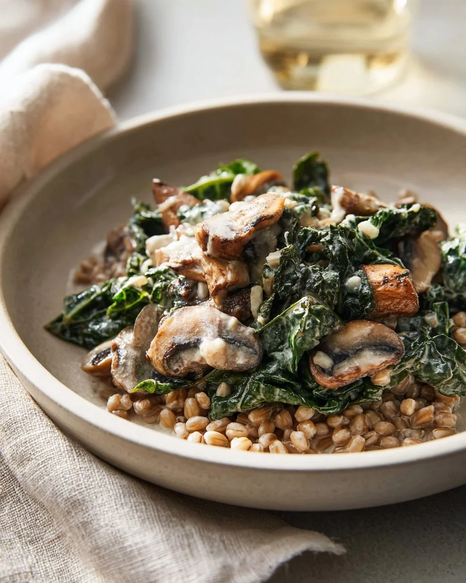 Kale and Mushroom Gratin