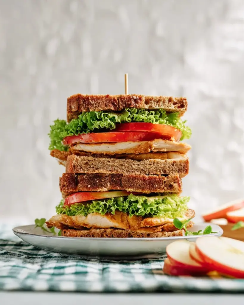 Smoky Chipotle Tofu Sandwich TLT made with marinated tofu and fresh veggies.