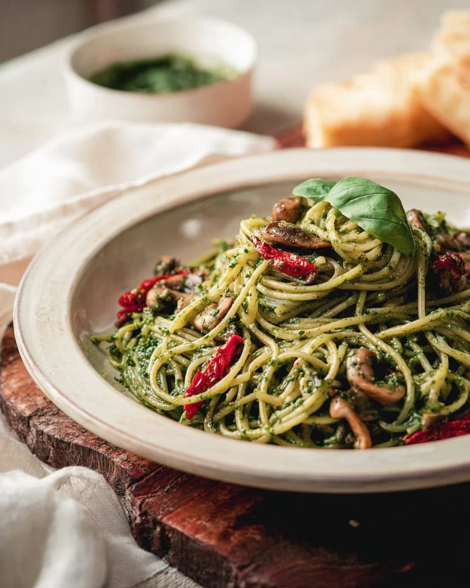 Vegan Basil Pesto Pasta