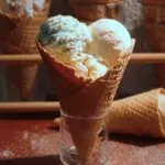 Bowl of homemade viral Snow Ice Cream made from real snow and delicious flavors.