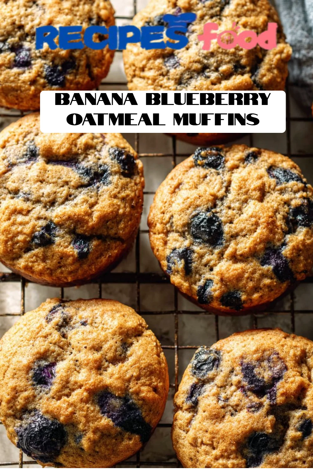 Banana Blueberry Oatmeal Muffins