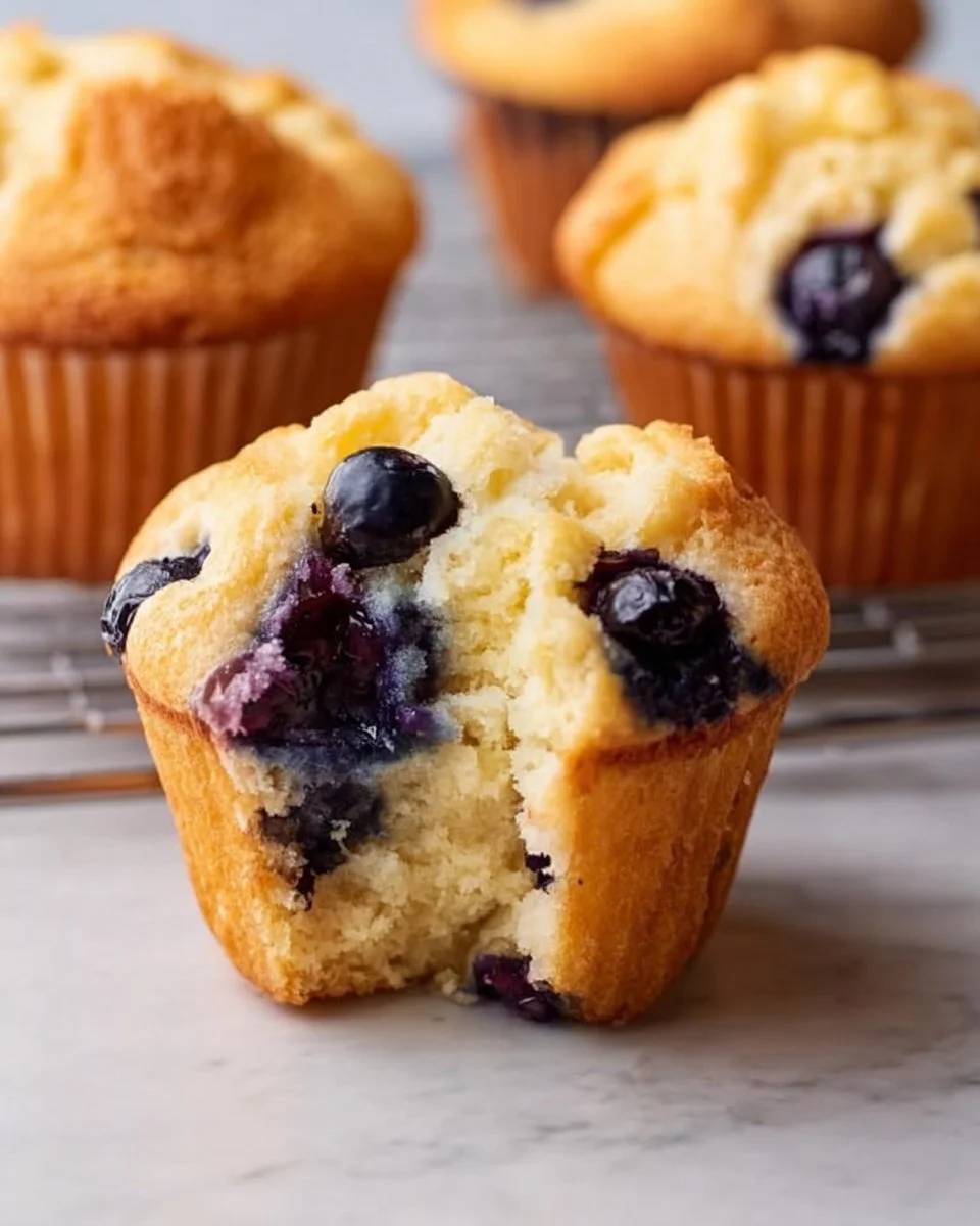 Delicious blueberry muffins with sour cream