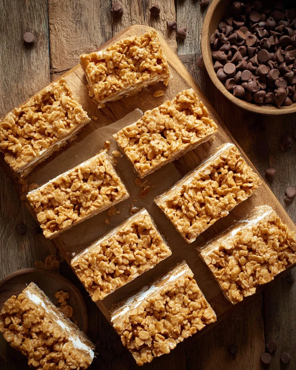 Delicious homemade butterscotch bars on a wooden table