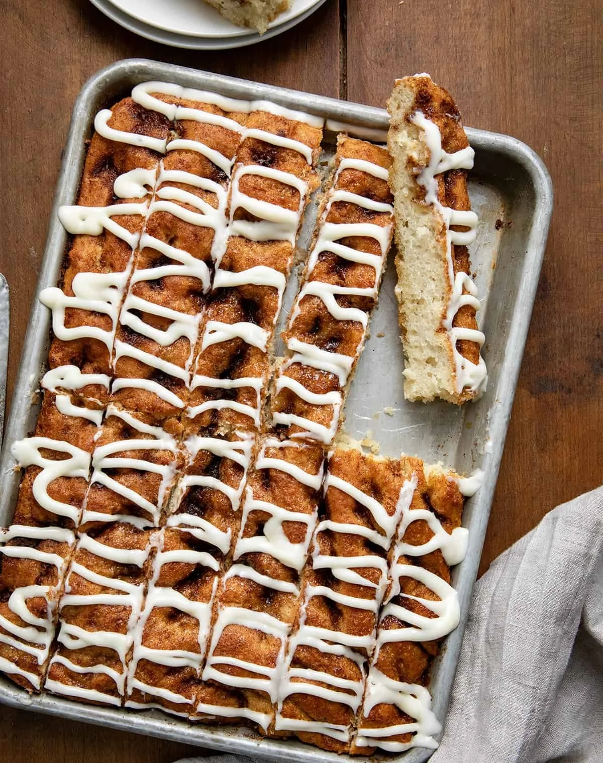 Cinnamon Sugar Focaccia with Cream Cheese Frosting