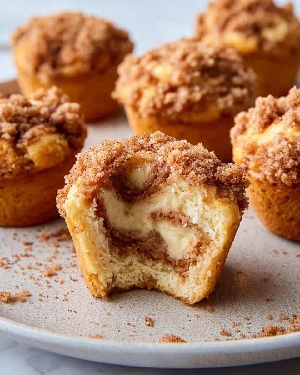 Delicious coffee cake muffins topped with crumble and served on a plate