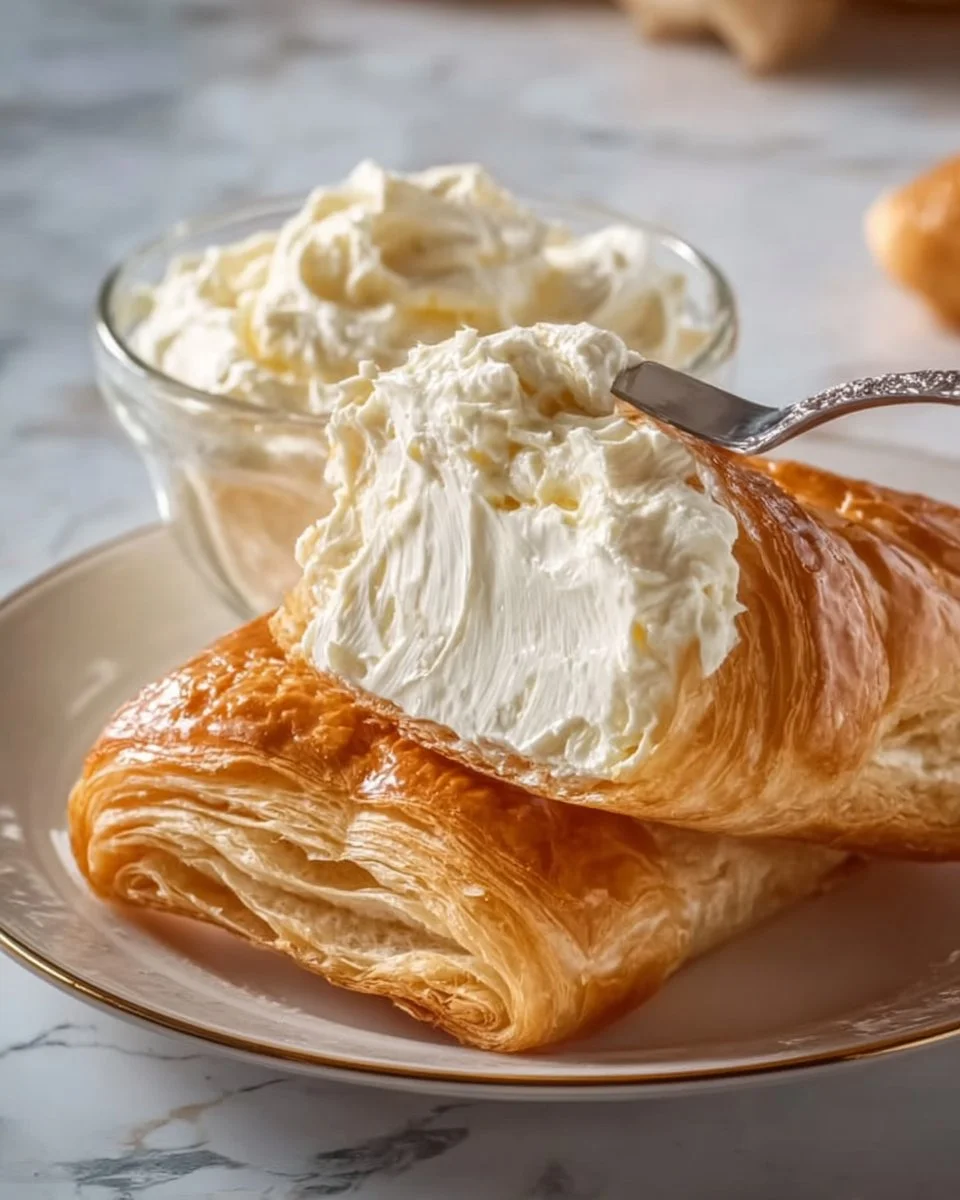 Delicious cream cheese filling prepared for dessert recipes