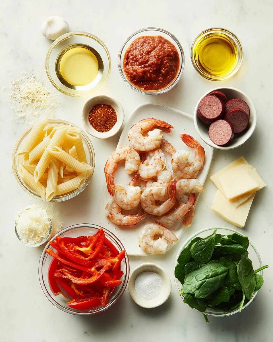 Creamy Cajun Shrimp and Sausage Pasta