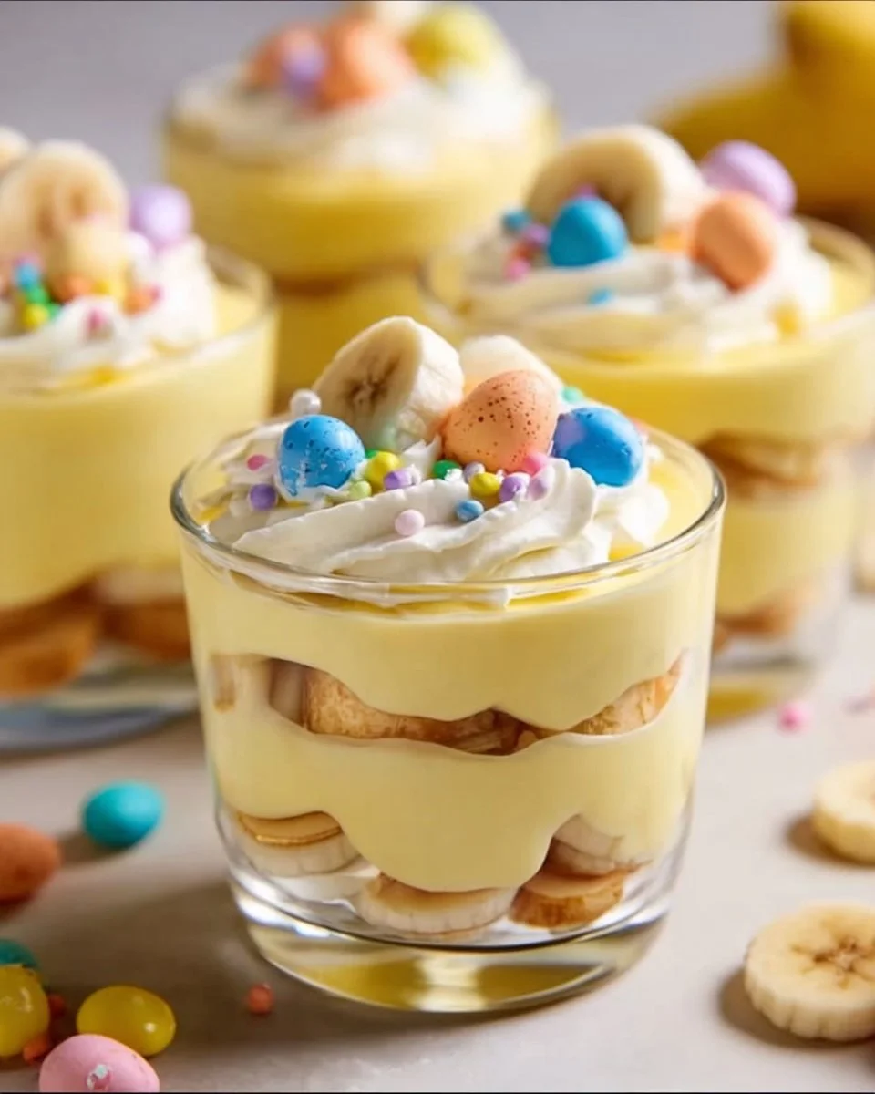 Easter Banana Pudding Cups