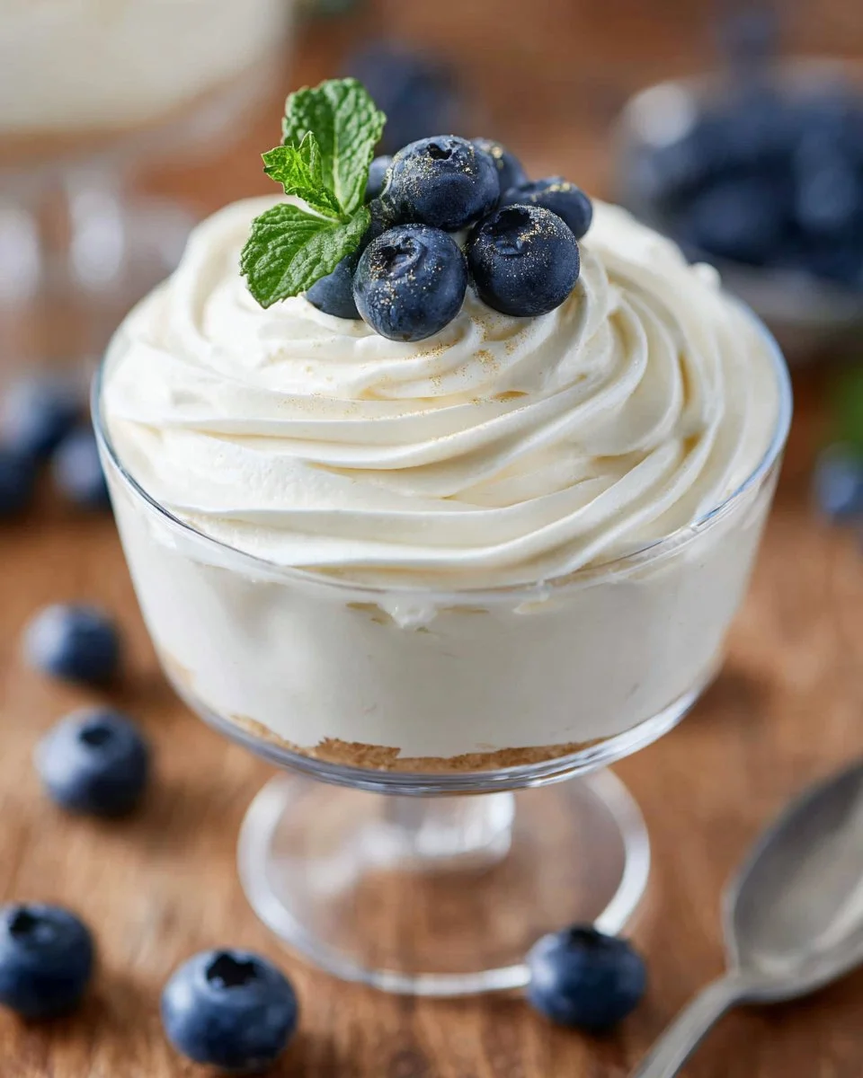 Delicious easy cheesecake mousse dessert in a glass