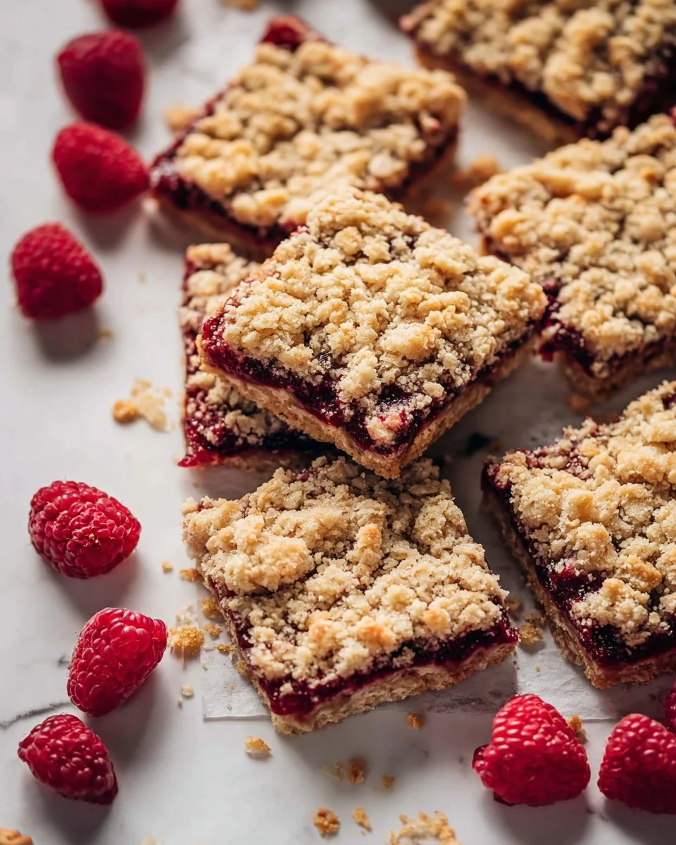 Raspberry Oatmeal Crumble Bars