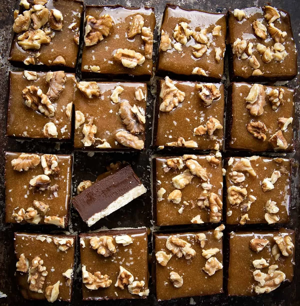 Salted Caramel Fudge Bars
