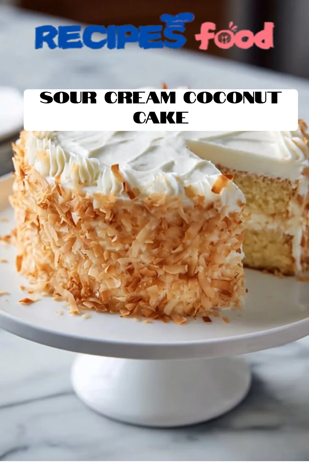 Sour Cream Coconut Cake