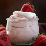 Delicious strawberry cheesecake mousse served in a dessert bowl