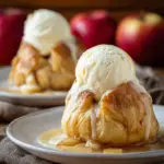Delicious homemade apple dumplings served with cinnamon and sugar