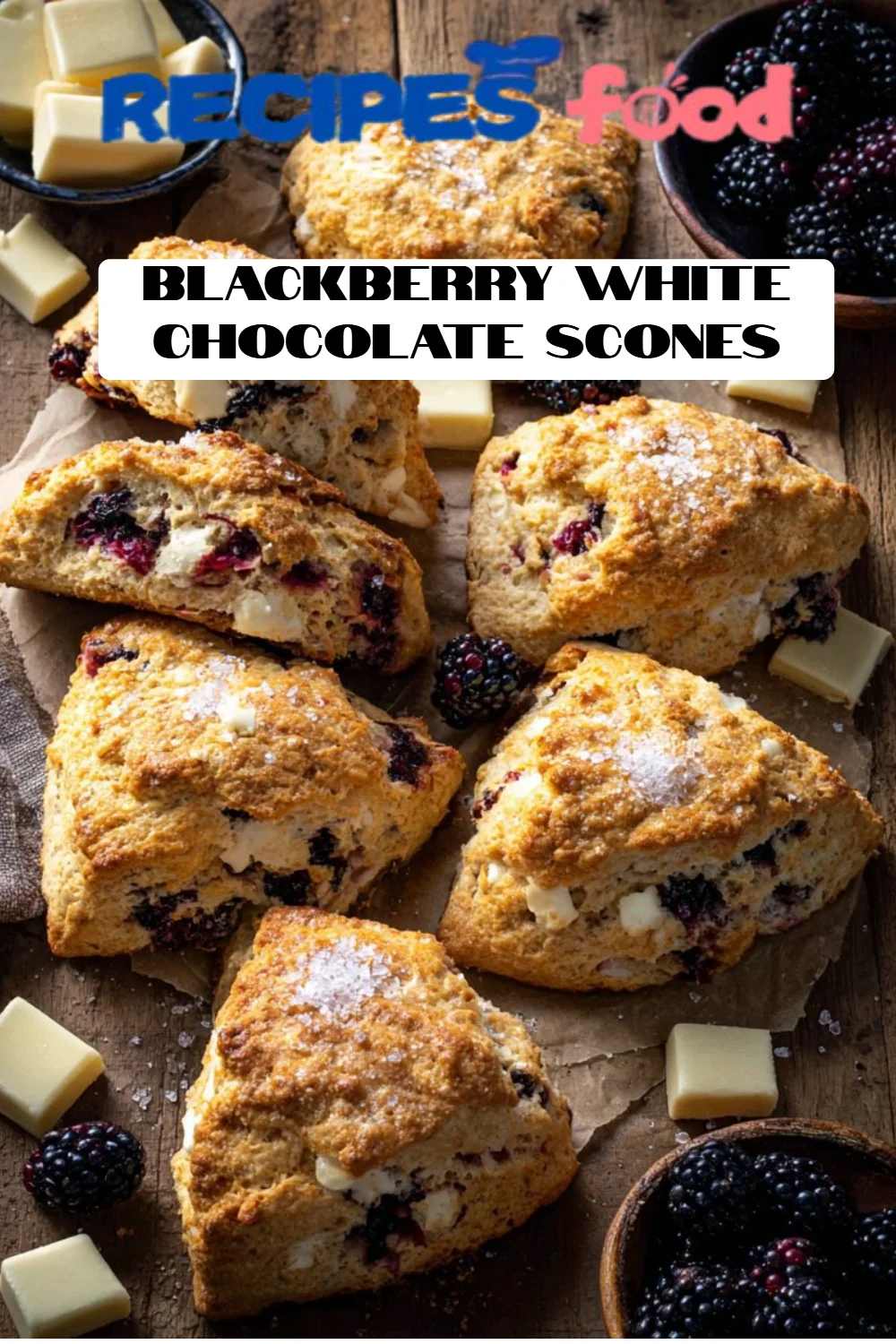 Blackberry White Chocolate Scones