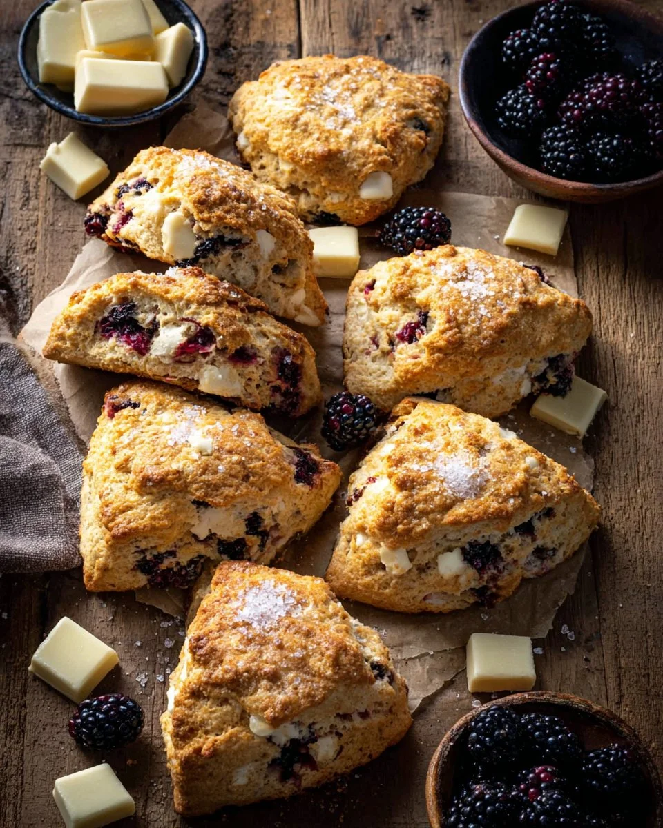 Blackberry White Chocolate Scones