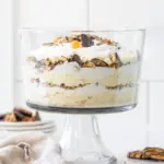Delicious Cookie Salad Trifle with layers of cookies, cream, and fruit