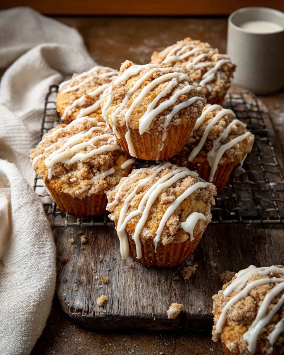 Delicious Eggnog Muffins topped with a sprinkle of nutmeg and holiday decorations