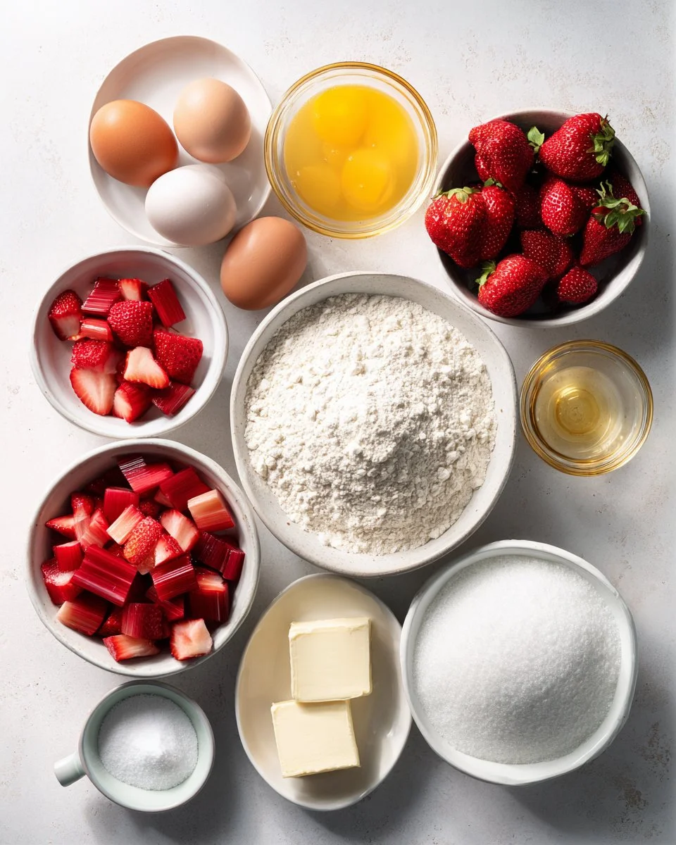 Fresh Strawberry Rhubarb Cake