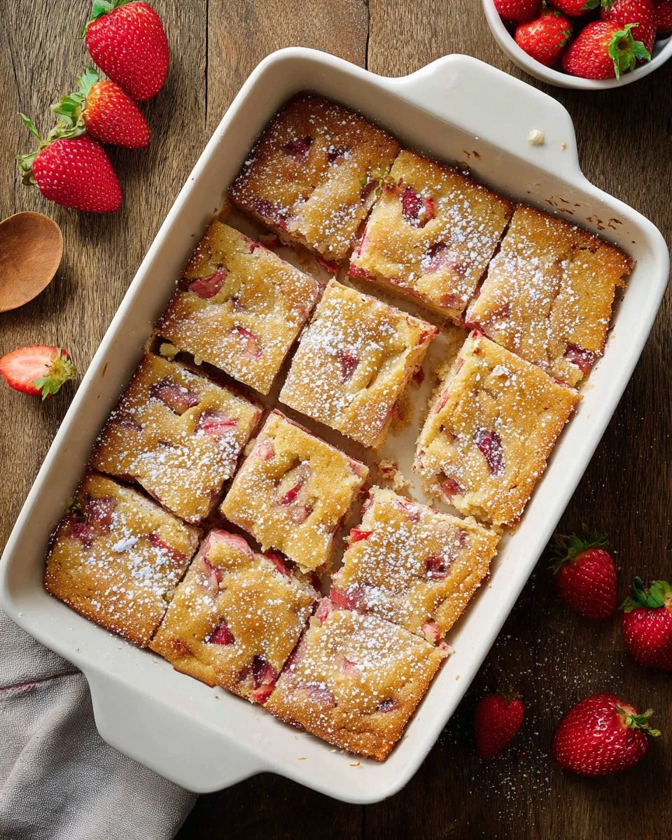 Fresh Strawberry Rhubarb Cake