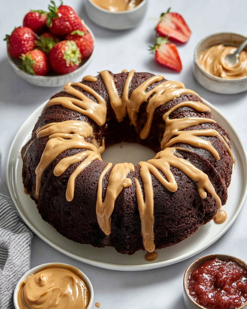 Peanut Butter Chocolate Bundt Cake