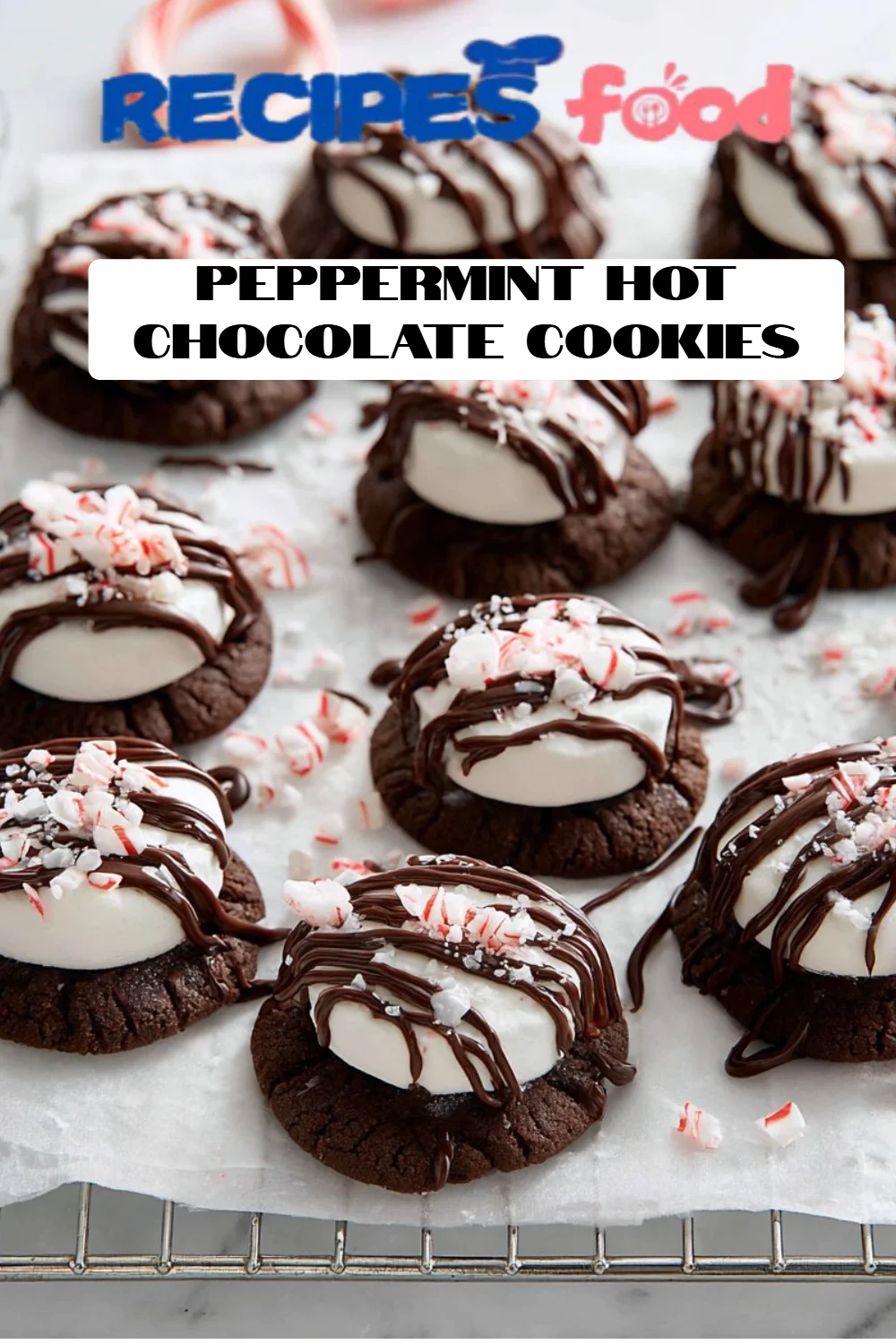 Peppermint Hot Chocolate Cookies
