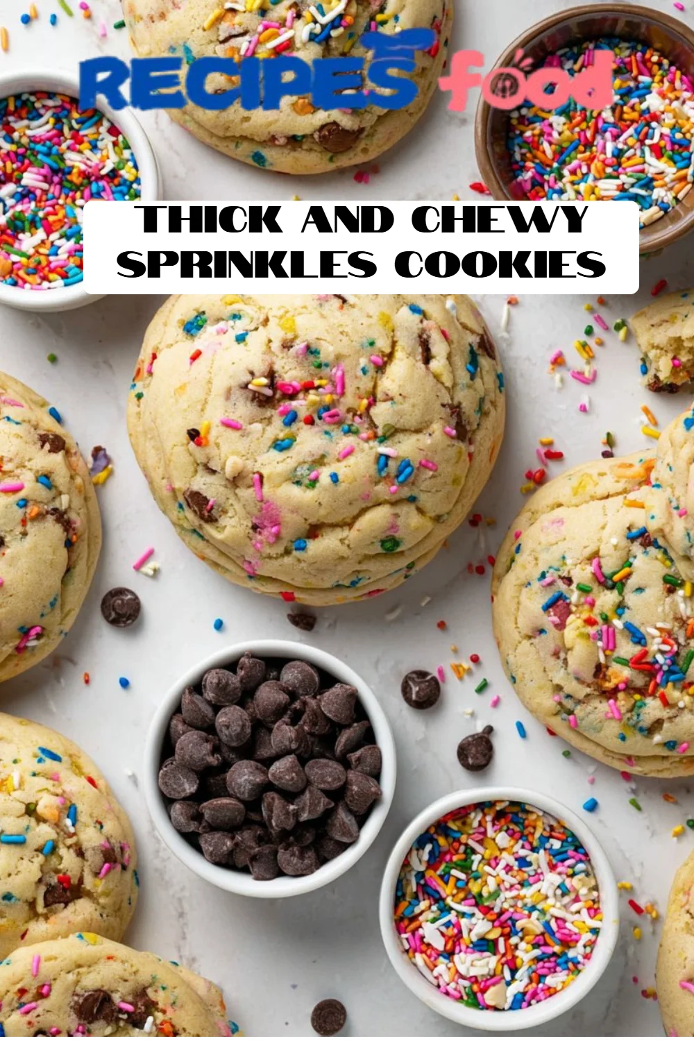Thick and Chewy Sprinkles Cookies